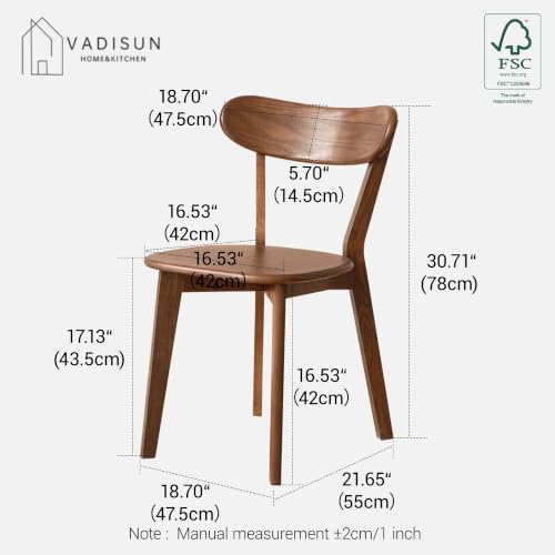 Oak Curved Back Dining Chairs, Walnut, Solid Wood, view 4