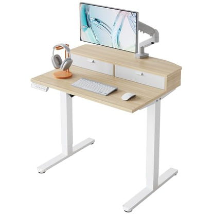 32" X 21" Electric Standing Desk with 2 Drawers, C-Clamp Mount Compatible, view 2