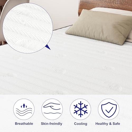 Queen Mattress,12 Inch Mattress Queen Size Medium Firm, 7-Zone Hybrid Mattress in a Box, Queen Size Mattress with Memory Foam & Pocket Spring for Pressure Relief and Body Support
