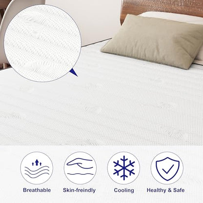 Queen Mattress,12 Inch Mattress Queen Size Medium Firm, 7-Zone Hybrid Mattress in a Box, Queen Size Mattress with Memory Foam & Pocket Spring for Pressure Relief and Body Support