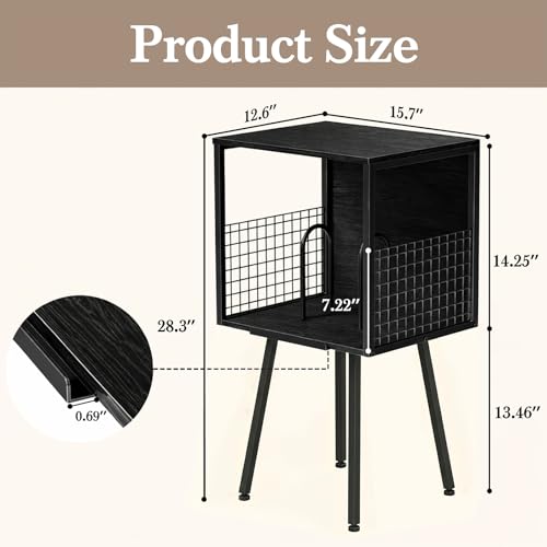 Record Player Stand with Storage Holds 100+ Vinyl Records, view 4