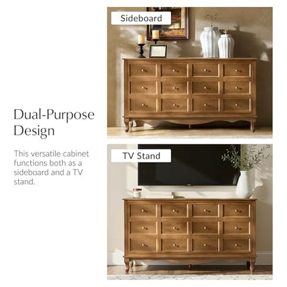 Transitional Solid Wood Sideboard with Adjustable Shelves, view 6