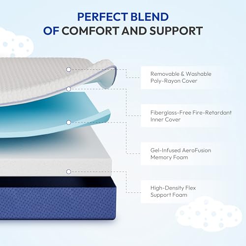 8 Inch Twin Size Mattress, Firm Gel Memory Foam Twin Mattress in a Box, view 3