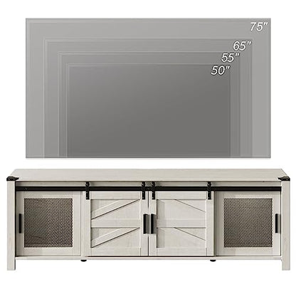 Farmhouse TV Stand for 75" TV, Antique White, view 5