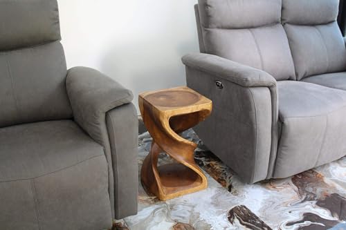 Double Twist Pedestal Table, Walnut, 12x12x20 in