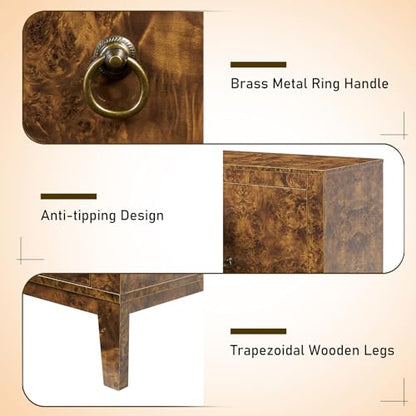 60" Glossy Burl Wood Sideboard Buffet with Storage, view 6