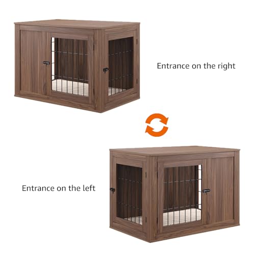 36 Inch Furniture Style Dog Crate with Cushion for Medium Dogs, view 7