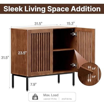 Storage Cabinet, Modern Coffee Bar with Adjustable Shelf and Metal Base, view 3