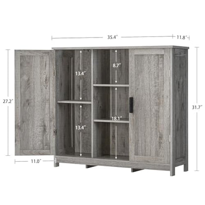 Storage Cabinet with 2 Doors and 4 Adjustable Shelves, view 4