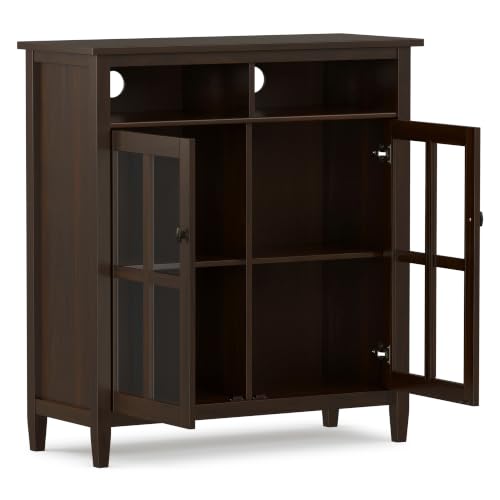 Warm Shaker 39" Solid Wood Media Cabinet in Brunette Brown, view 6