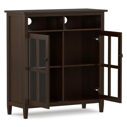 Warm Shaker 39" Solid Wood Media Cabinet in Brunette Brown, view 6