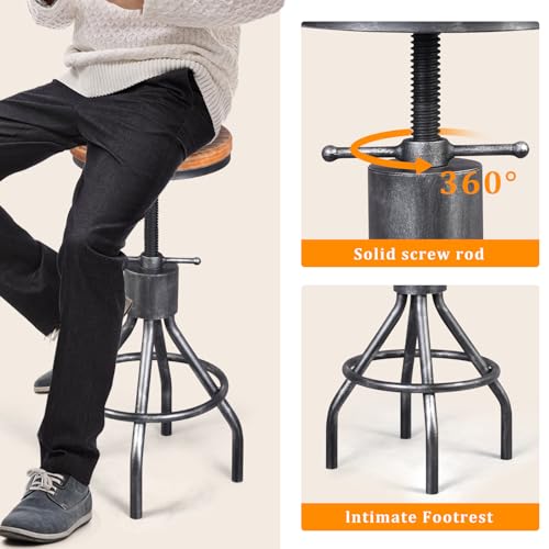 5 Pieces Industrial Bar Table Set Rustic Rectangular Pub Table with Set of 4 Bar Stools for Home& Office Farmhouse Dining Table Set for Kitchen Vintage Coffee Table Set
