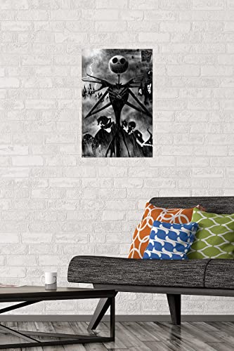 Disney Tim Burton's The Nightmare Before Christmas - Shadows Wall Poster, 22.4L x 14.7W, Premium Poster & Mount Bundle