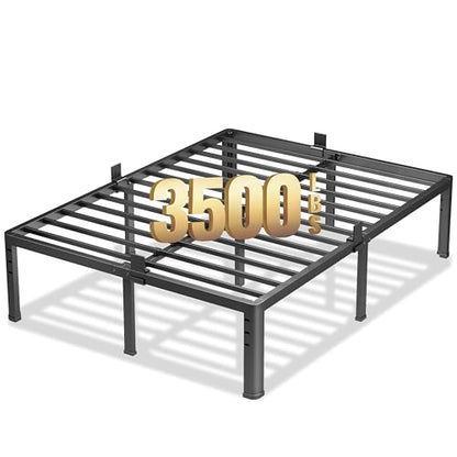 18 Inch King Size Metal Platform Bed Frame with Round Corner Legs, view 2