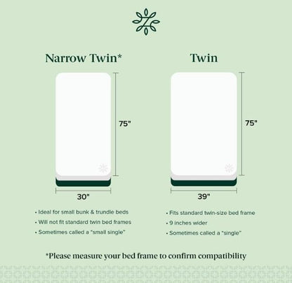 Zinus 6 Inch Narrow Twin Green Tea Memory Foam Mattress, Medium Firm Feel, view 4