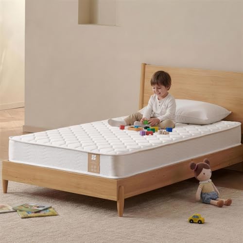 6 Inch Twin Mattress with Bonnell Spring, Twin Mattress for Kids, Memory Foam Mattress for All Night Sleep & Pressure Relief, Certified Safe Foams & Fabric, Fiberglass Free Mattress in A Box