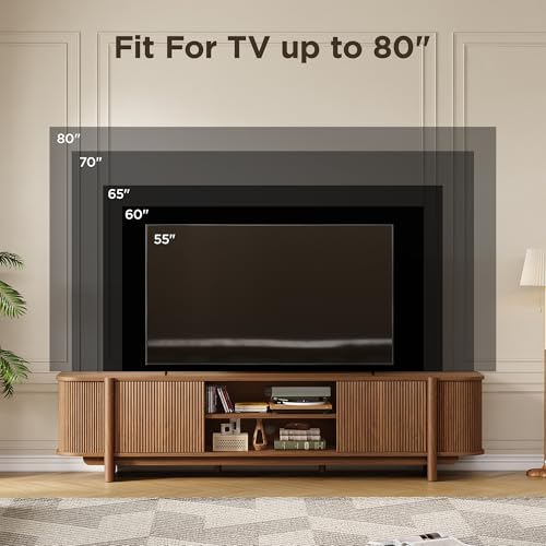 70" Mid Century TV Stand for TVs up to 80 Inch, view 6