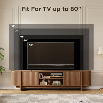 70" Mid Century TV Stand for TVs up to 80 Inch, view 6