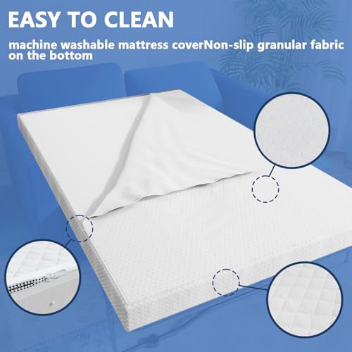 4.5 Inch Cold Gel Memory Foam Mattress Replacement for Sleeper Sofa and Couch Beds - Queen Size CertiPUR-US Certified (Sofa Not Included)
