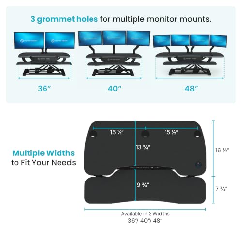 PowerPro 40 Inch Electric Standing Desk Converter – Push-Button Height, view 3