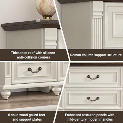 Farmhouse 9 Drawer Dresser for Bedroom with 6 Gourd Feet and Roman Column Decor, view 6