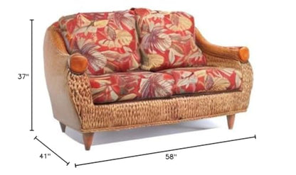 Rattan and Hyacinth Living Room Furniture Loveseat (#1561-RS)