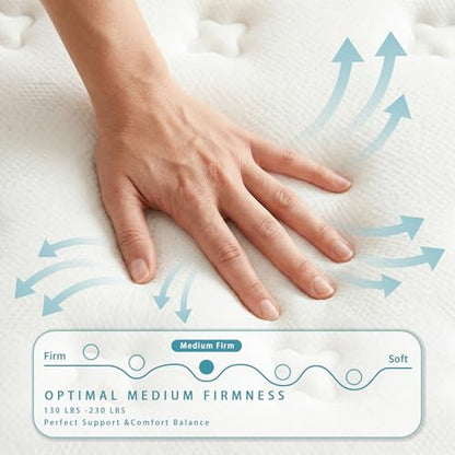 12 Inch Full Size Hybrid Mattress, Medium Firm, Motion Isolation, view 5
