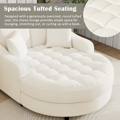 55" Modern 2-Seater Chaise Lounge Sofa Bed, view 5