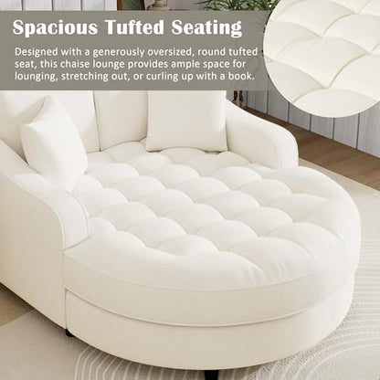 55" Modern 2-Seater Chaise Lounge Sofa Bed, view 5
