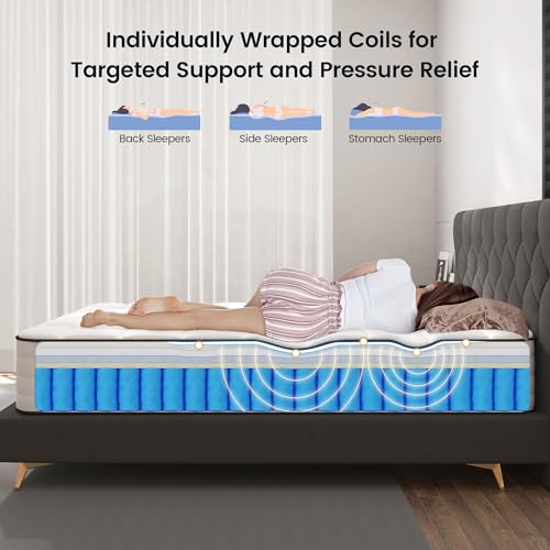 8 Inch Hybrid Twin Mattress in a Box, Medium Firm Pocket Spring, view 5
