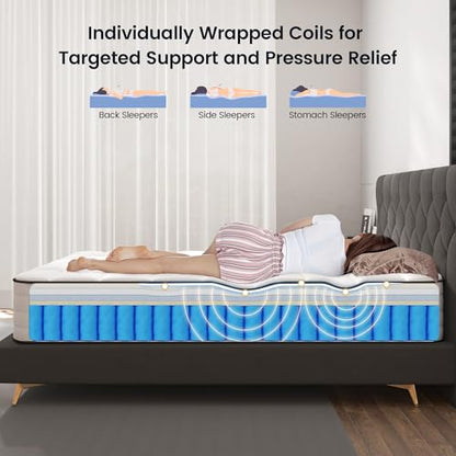 8 Inch Hybrid Twin Mattress in a Box, Medium Firm Pocket Spring, view 5