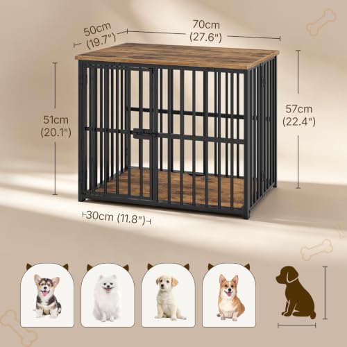 Foldable Dog Crate Furniture, 27.6" Dog Kennel for Dogs, No Assembly, view 8