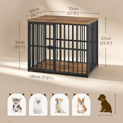 Foldable Dog Crate Furniture, 27.6" Dog Kennel for Dogs, No Assembly, view 8