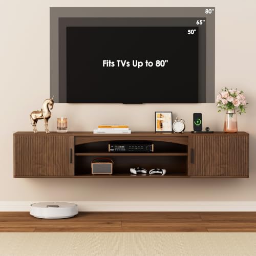 Floating TV Stand Entertainment Center - 63 Inch Floating TV Console Shelf, view 4