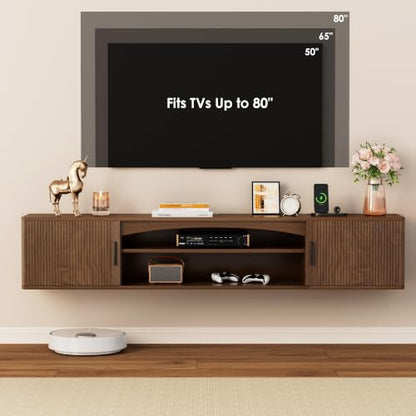 Floating TV Stand Entertainment Center - 63 Inch Floating TV Console Shelf, view 4