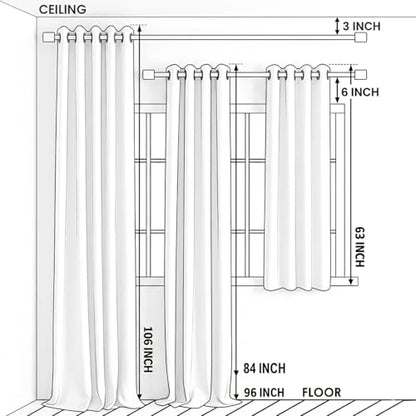 Gray Bird Print Linen Textured Curtains, 52 x 63, 1 Panel, Grommet