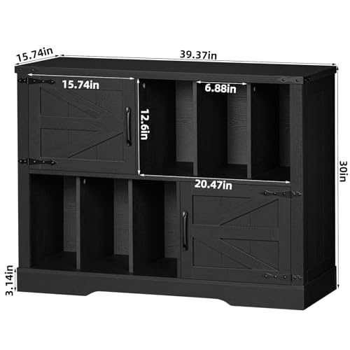 Large Record Player Stand with Vinyl Storage Up to 450 Albums, view 3