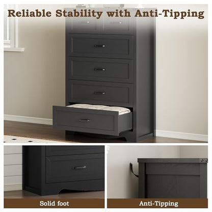 Tall 6-Drawer Dresser for Bedroom, view 7