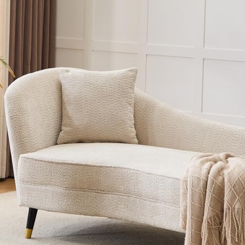61" Boucle Curved Chaise Lounge Indoor with Pillow, view 8
