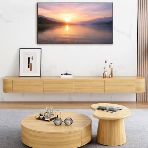 Modern Floating TV Stand, Wall-Mounted Entertainment Media Console, view 5