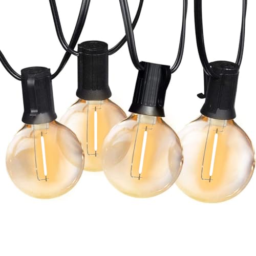 Outdoor String Lights, 97FT Patio Lights with 49 G40 Shatterproof LED Bulbs(1 Spare), Waterproof Lights String for Outside Backyard, Porch, Bistro, Party, Camping, Garden Gathering