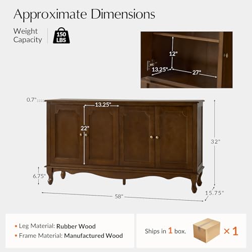 Sideboard Buffet Cabinet with Storage, view 3