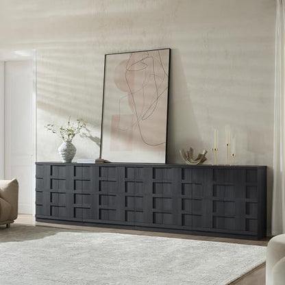 Sideboard Buffet Cabinet with Storage, 62.6”W,Charcoal Oak, view 6