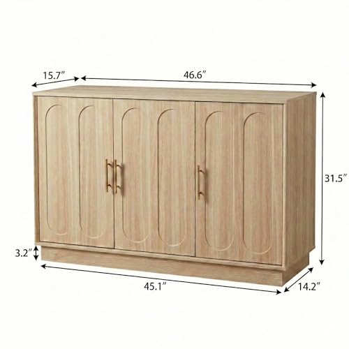 46.6" Modern 3 Door Storage Cabinet, view 3