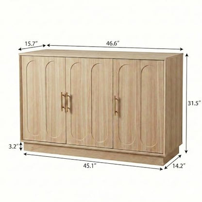 46.6" Modern 3 Door Storage Cabinet, view 3