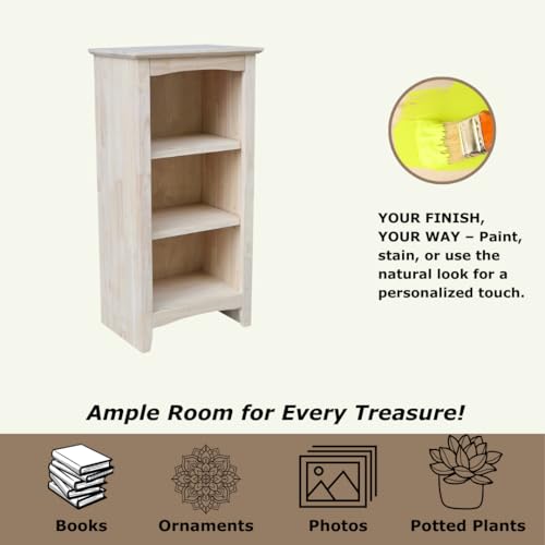 Solid Wood Shaker Bookcase - 36" H