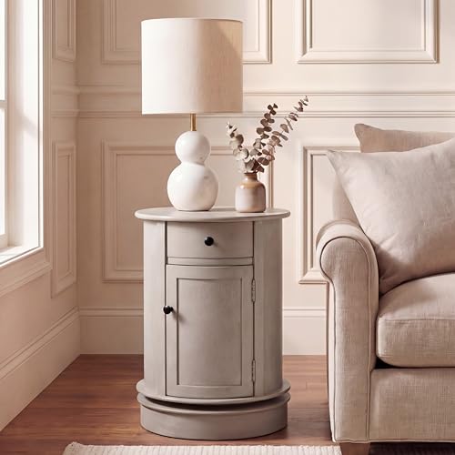 SAFAVIEH Furniture - Tabitha 1-Drawer Accent Table - Vintage Grey - Solid Wood - Farmhouse Storage Design - Ideal for Living Room, Entryway, 17.7"W x 17.7"D x 26"H - Fully Assembled (AMH5712A)