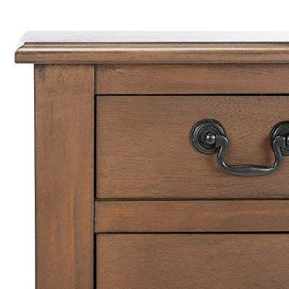 SAFAVIEH Furniture - Athena 3-Drawer Console Table - Brown - Solid Wood - Farmhouse Classic Design - Ideal for Entryway, Living Room, Hallway, 23.5" W x 13" D x 29.5" H (CNS5703C)