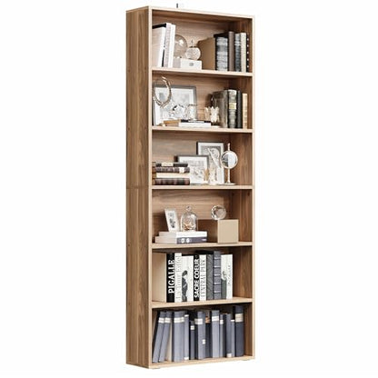 Bookshelves and Bookcases Floor Standing 6 Tiers Display Storage Shelves 70 in Tall Bookcase Home Decor Furniture for Home Office, Living Room, Bed Room