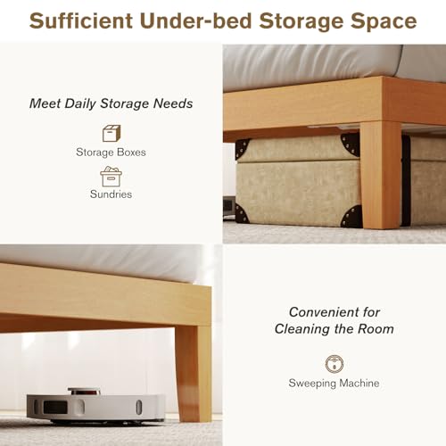 Twin Size Bed Frames, 12 Inch Height Wood Platform Bed Frame, view 4